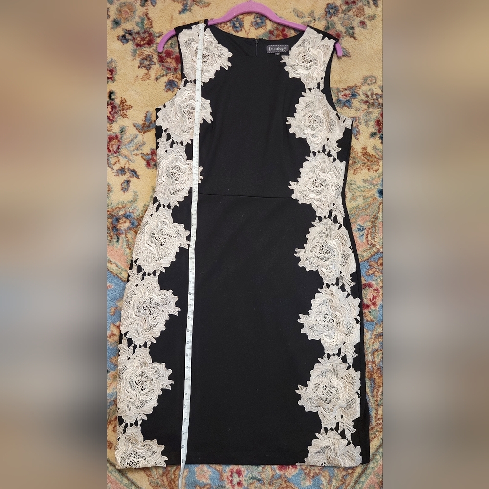 Luxology Strapless Black Dress with White Lace(#116)